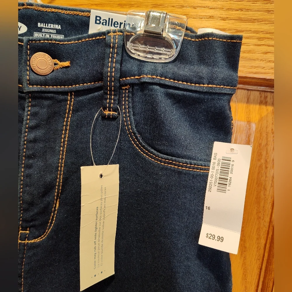 NWT Old Navy Girls Dark Blue Ballerina Jeans, Jeggings, 360 deg Stretch,Skinny